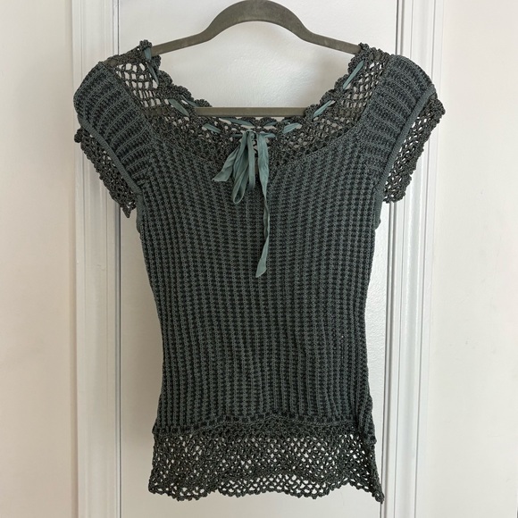 Nanette Lepore Tops - Vintage Nanette Lepore Crochet Blouse